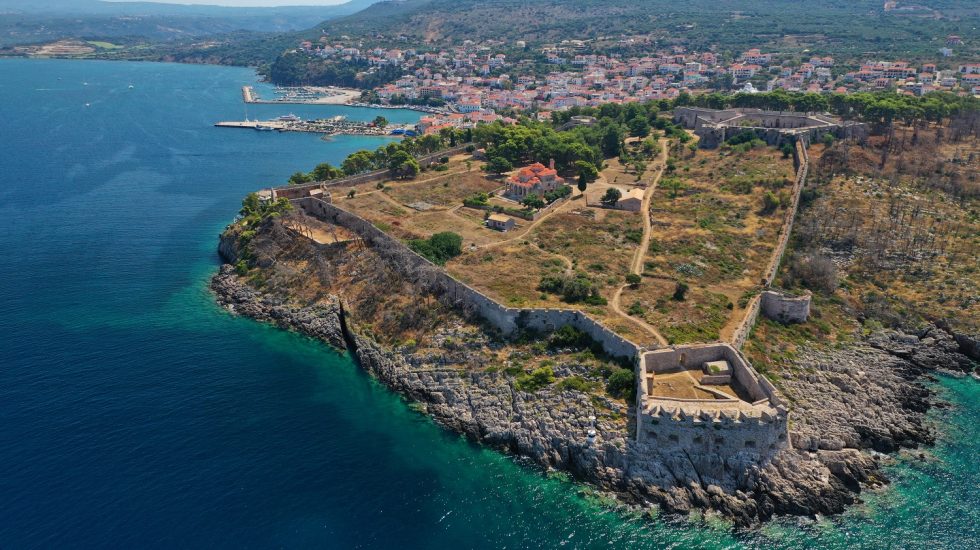 Aerial,Drone,Photo,Of,Iconic,Medieval,Castle,And,Village,Of